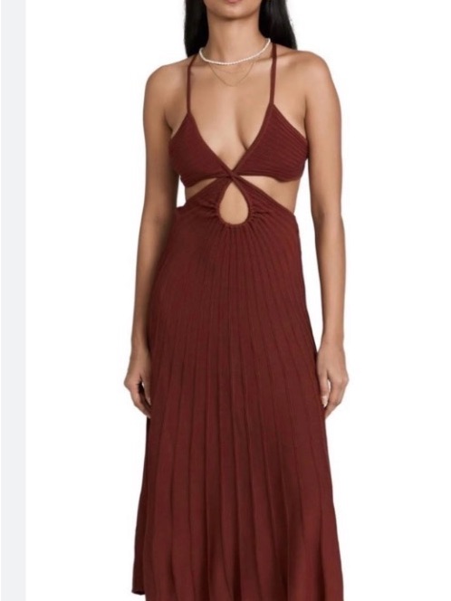 Cult Gaia Twist Cutout Maxi Dress In Rust/Clay